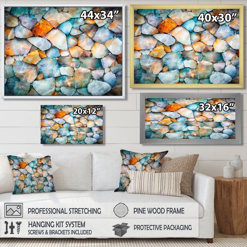 Mosaïque de marbre Art I, H 12 po x l 20 po, Toile tendue, Ne s’applique pas