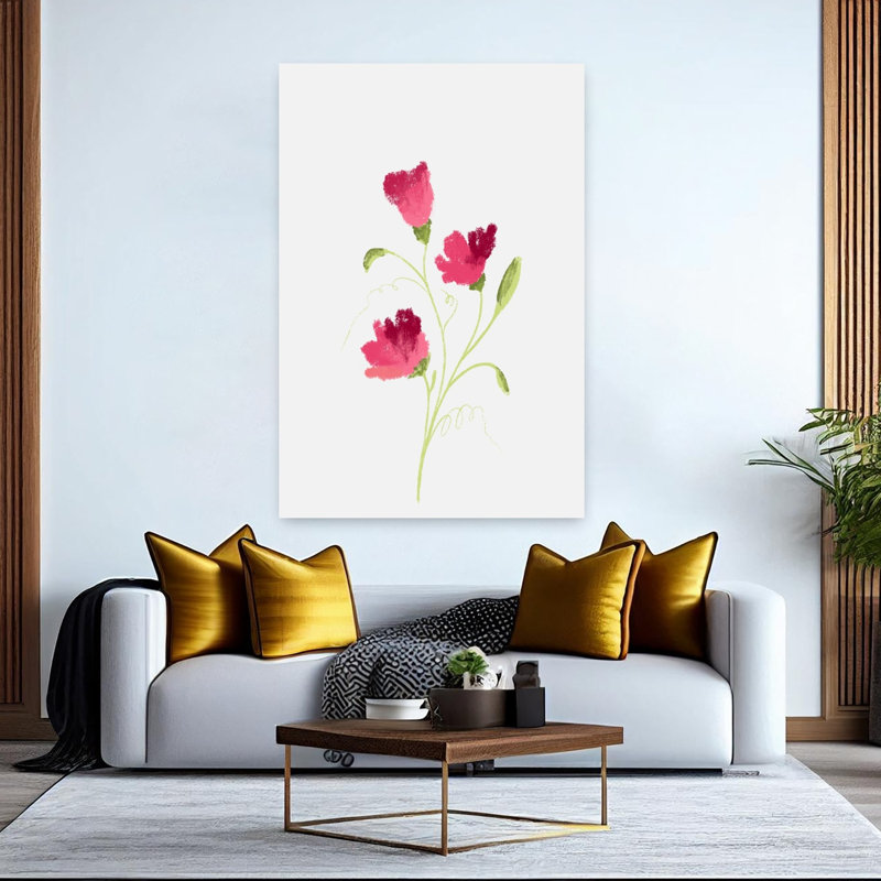 «Delicate Pink Blooms», art floral délicat, H 60 po x l 40 po