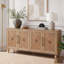 Grande armoire de rangement sculptée à porte fleurie avec poignée en métal-728798201