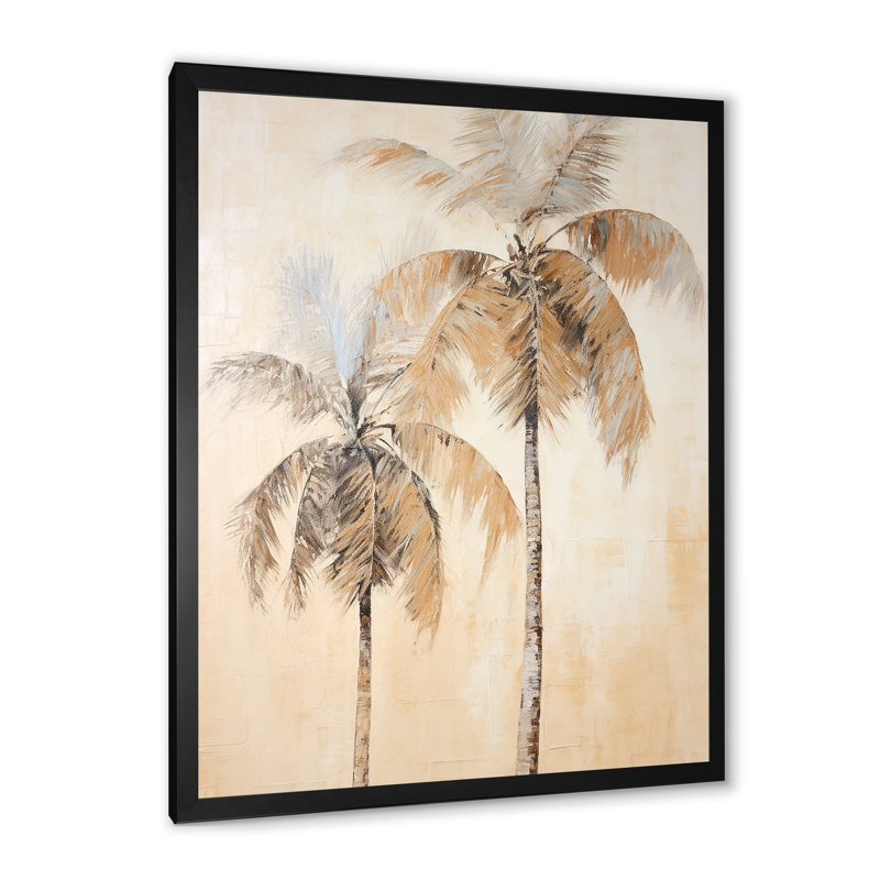 «Vintage Tropical Tranquility Palm Trees III», reproduction sur toile, H 32 po x l 24 po x P 1 po, Cadre noir