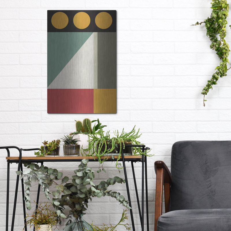 Ivy Bronx «Abstract Geometric 5» par Gary Williams, art mural en métal, H 16 po x l 12 po