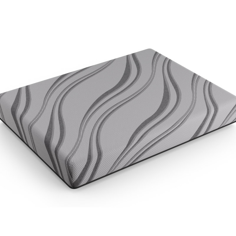 Mousse gel 10 po Nl - bavoir moyen en taille réelle. Assise en tissu pour un sommeil frais. Confort à haute densité. Noyau. Gris. Mousse à mémoire de forme de 18 po x l 18 po x P 45 po x l 45 po.