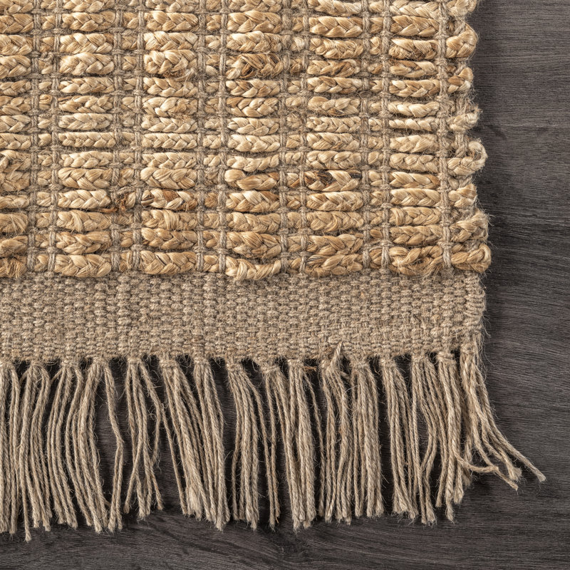  Tapis à pampilles en jute Pampas, Tapis de couloir 2 pi x 8 pi