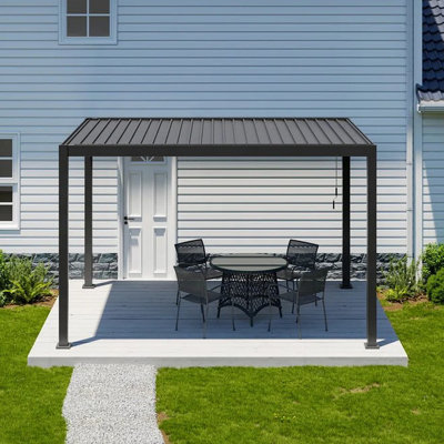 Pergola en aluminium 111S, toit ajustable, l 10 pi x P 10 pi, gris anthracite