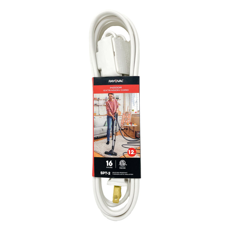 RAYOVAC® Indoor Extension Cord With Straight Plug, 12-Ft., White