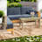 Durable Patio Tables, Hdpe 35.8 Inch Slatted Modern Outdoor Brown
