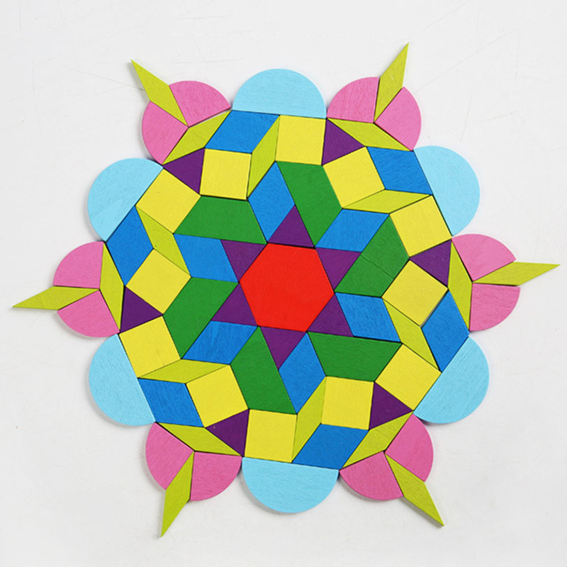 1 Set Wooden Block Toy Smooth Edge Coordinate Focus Wooden Enlightenment Rainbow Changeable Combination Puzzle Toy for Baby Products