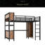 Metal Loft Bed With Wardrobe And L-Shaped Desk