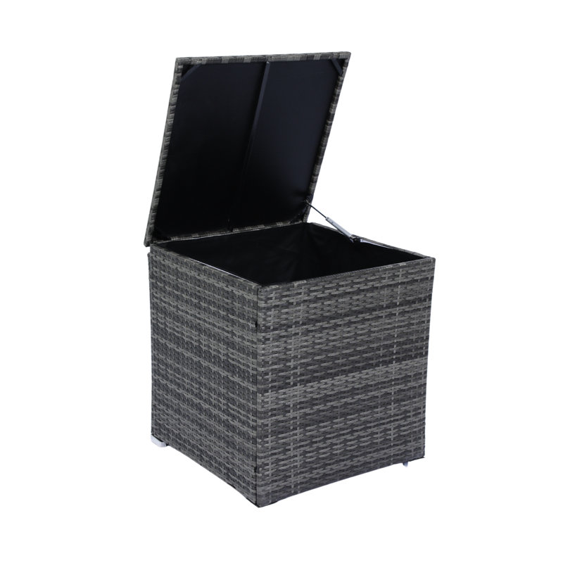 8 Piece Patio - Outdoor With Storage, -, Comfortable Padding, Grey And Black Look Seating Arrangement Storage Box, -, , Fabric