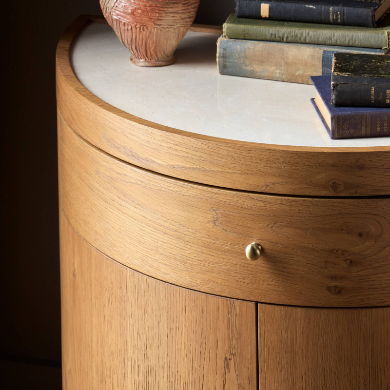 Ashton Nightstand-Natural Poplar Burl, Cream/Dusted Oak Thin