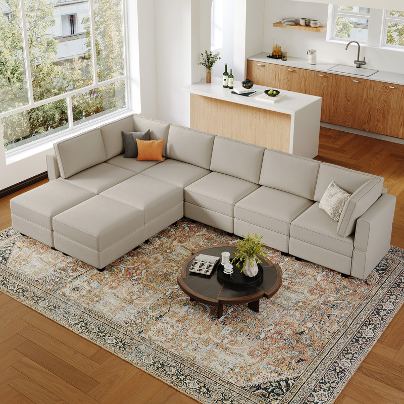 Wylodene 9-Piece Reversible Modular and Standard Velvet Sectional with Storage , Gray Velvet