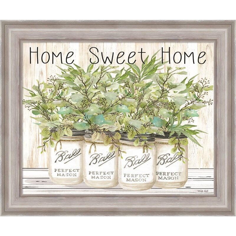 Home Sweet Home Ball Jars Framed On Paper by Cindy Jacobs