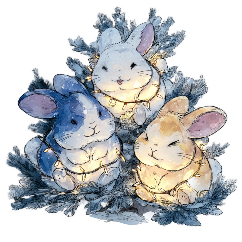 Rideaux de douche Three Cute Bunnies, 70 po l x 72 po H