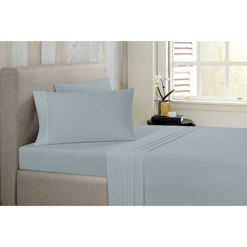 Ensemble de draps en bambou Bibb Home, Turquoise, Ensemble de draps pour lit simple avec un drap-hou