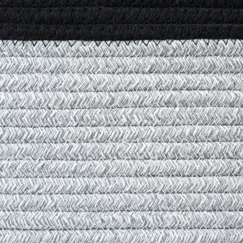 Althoff Hand Woven Cotton Rope Storage Basket, Black/Light Gray