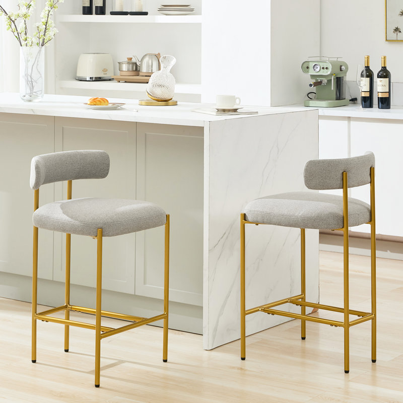 Ensemble de 2 tabourets de bar Maddox, Gris