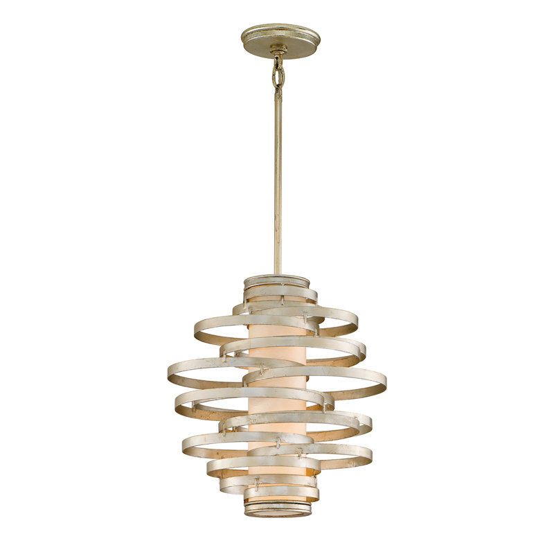 Lustre géométrique unique à 4 lumières Vertigo, Argent moderne, 4