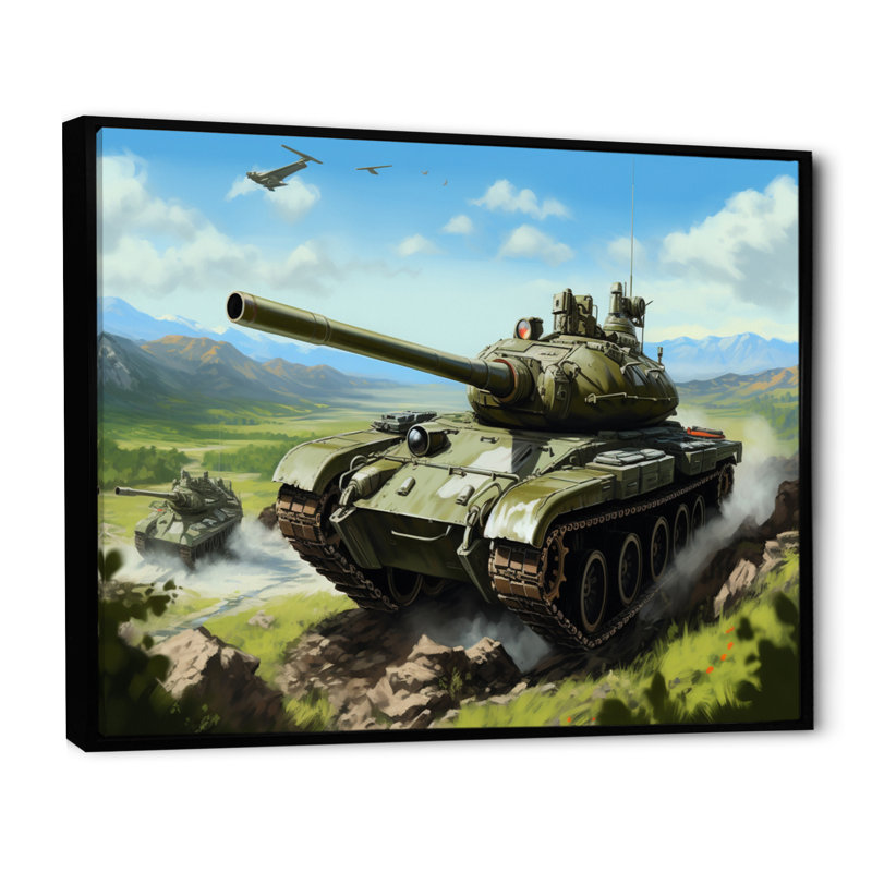 Remerciement militaire de la guerre de Shamong II sur toile, H 12 po x l 20 po x P 1 po, Cadre flottant noir