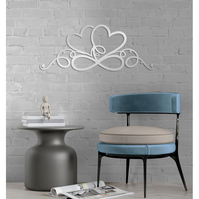 Coeurs et infini, décoration murale en métal Love Art avec votre texte personnalisé pour mariage, cadeau de la Saint-Valentin