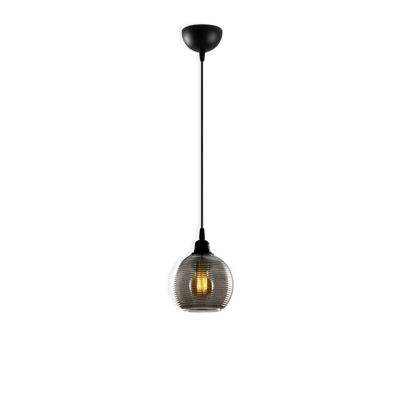 Nostalgic Scandinavian Chandelier, Fume Color, Adjustable Height 45.3 x 5.9 inches | Durable Metal Body, Glass Cap, E27 Socket (Max 40W) | Elegant Lighting for Home Decor & Modern Spaces, IP20 Rated