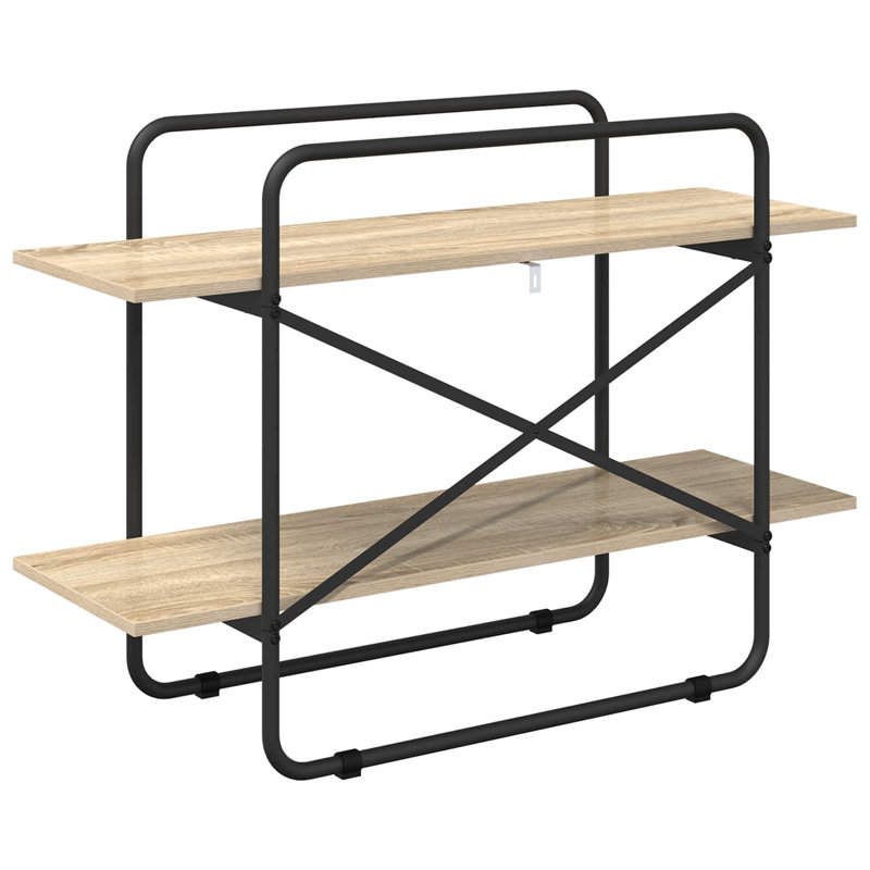 100 cm W Galvanised Steel Bookcase, 70 cm H x 100 cm W x 35 cm D x, Sonoma Oak
