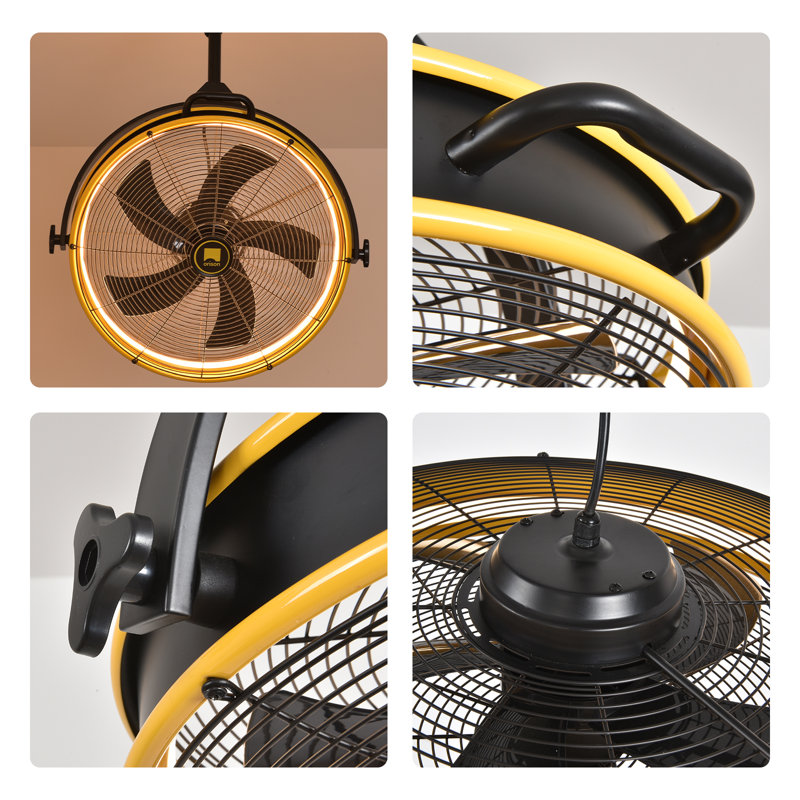 Ventilateur de plafond de garage 24,8 "pour l'extérieur / l'intérieur Orison avec lumière, rotation verticale manuelle