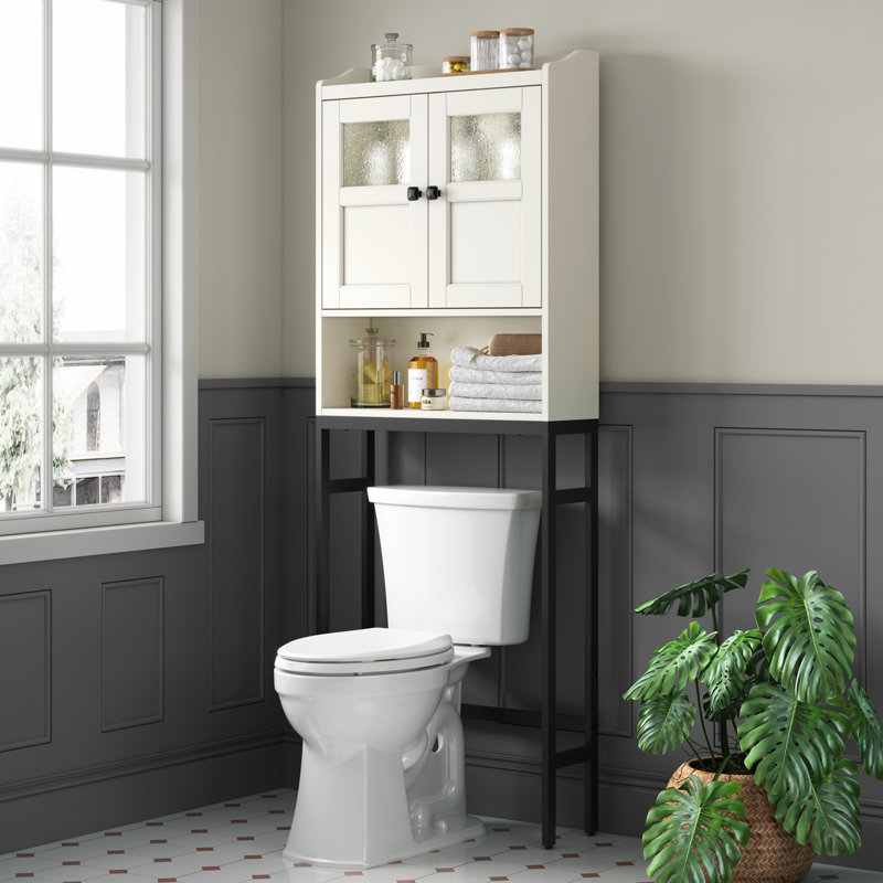 Armoire de rangement en bois manufacturé Ancilin, Blanc, crème