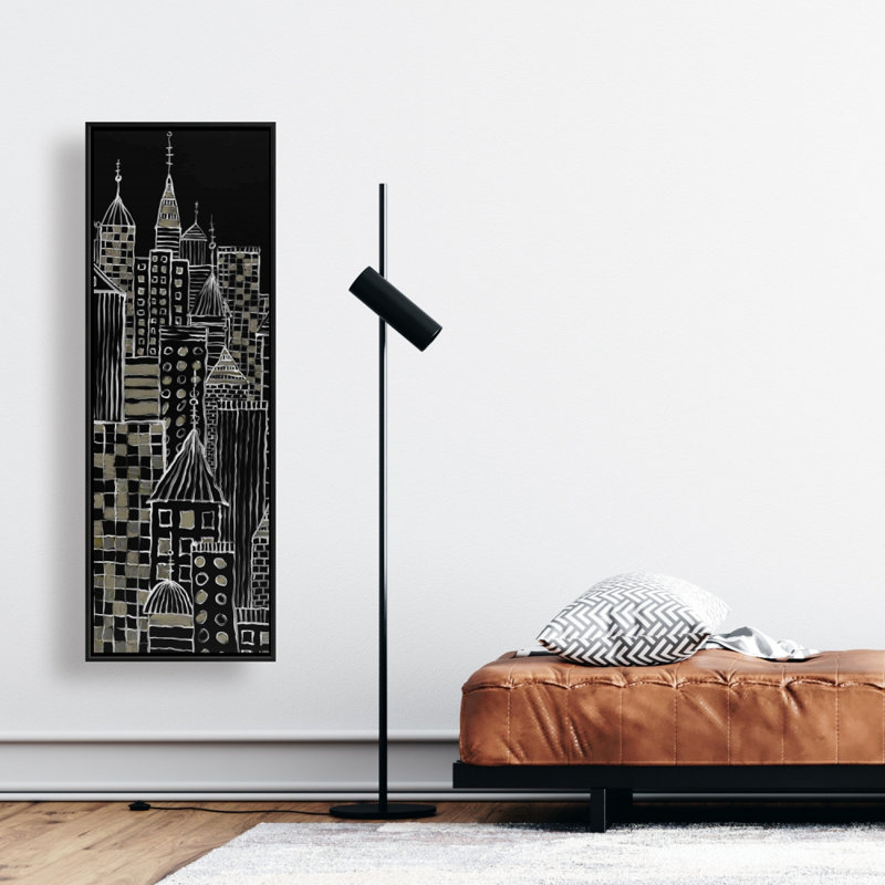 Toile illustrative City Towers - Art mural encadré pour la décoration intérieure