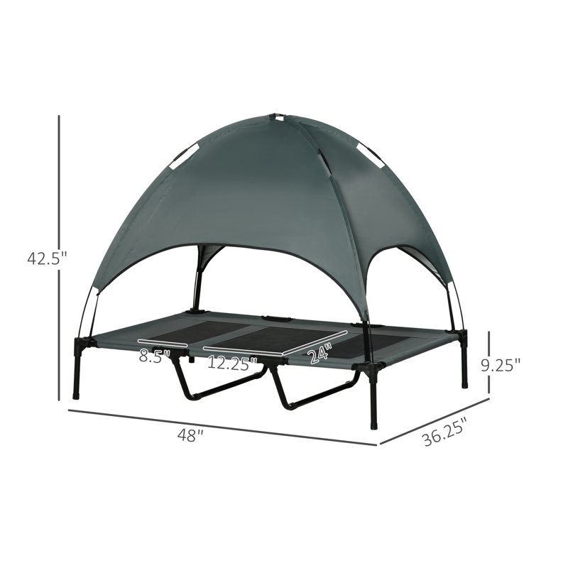 Lit pour chien surélevé Pawhut, Grey, H 42,5 po x l 48 po x P 36,25 po