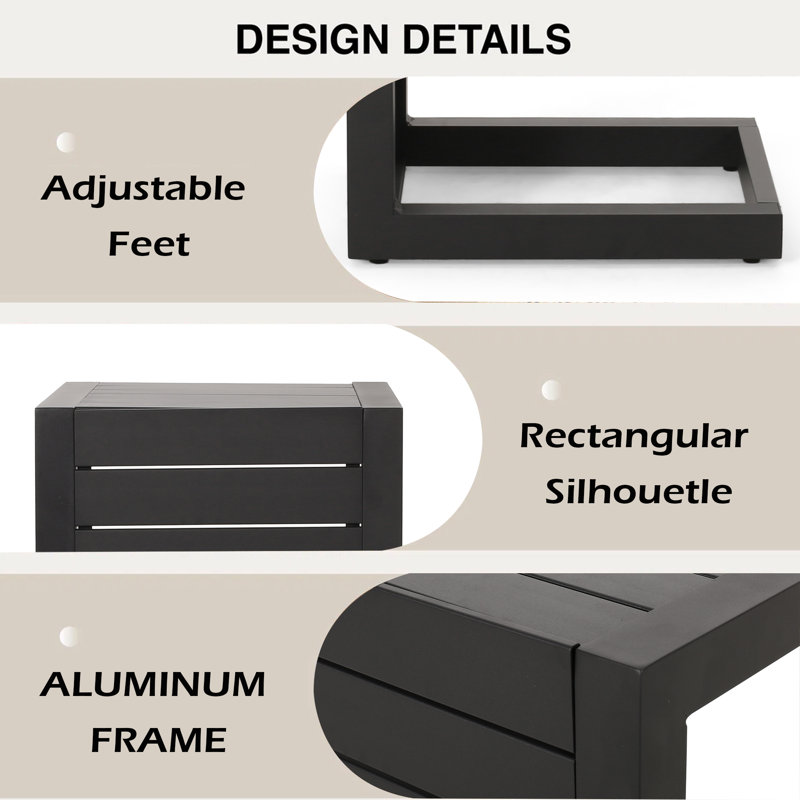 TABLE EN C CORAL ALU, Black