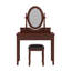 Ensemble de coiffeuse avec miroir à angle réglable, table de maquillage rétro et tabouret rembourré avec doublure en velours 5 tiroirs-1361404554