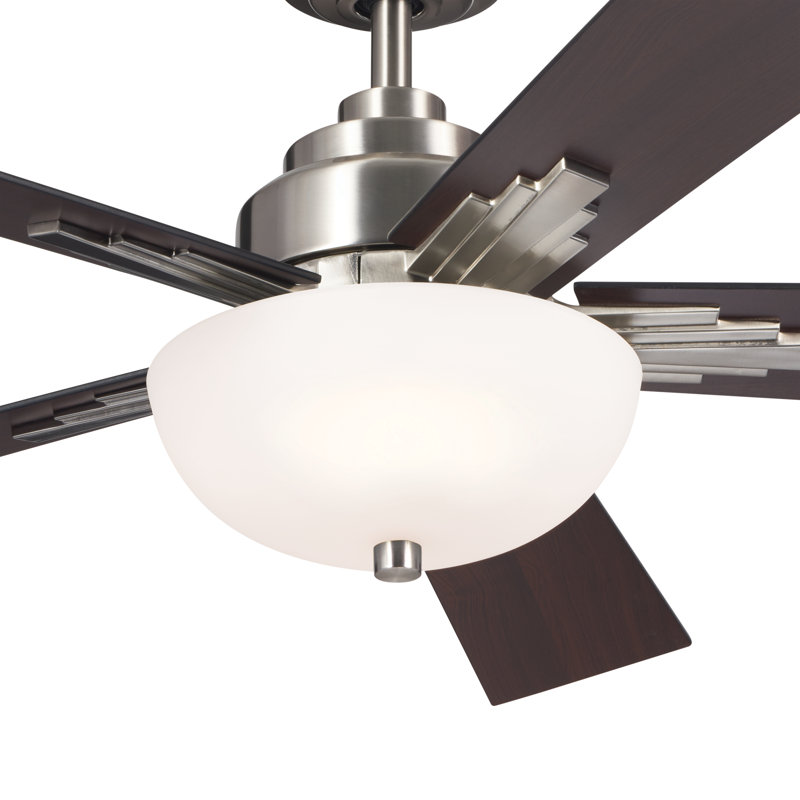 52'' Ceiling Fan with LED Lights, Brushed Stainless Steel