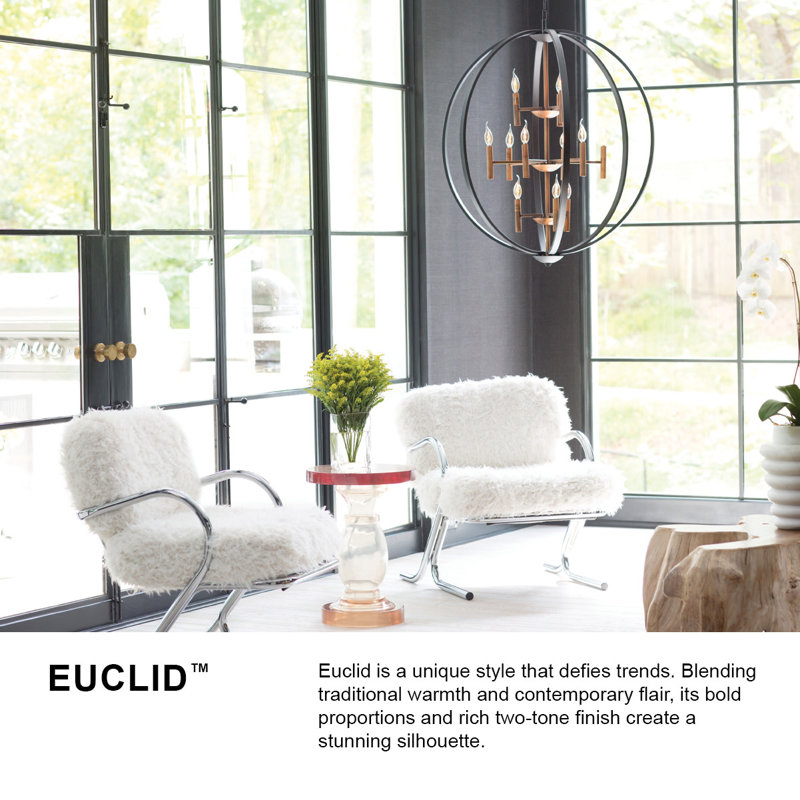 Euclid 12-Light Globe Pendant, Spanish Bronze