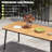 Oval Patio Dining Table With Umbrella Hole and Aluminum Frame-1044327296-1044327359