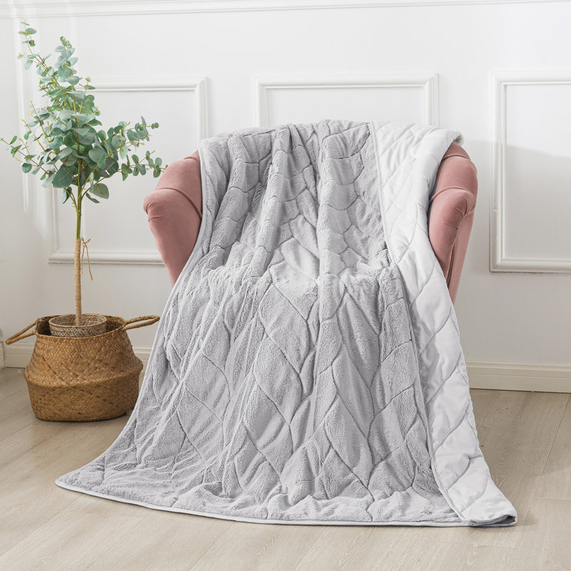 Cozy Gray Down Alternative Throw, Throw