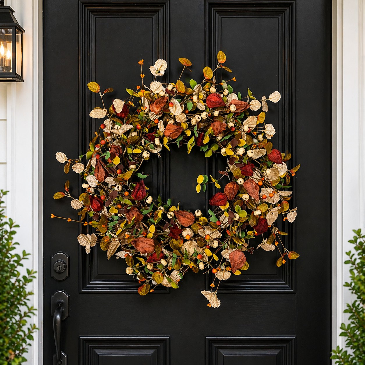 22" Handcrafted Foliage, Berry Thanksgiving Wreath