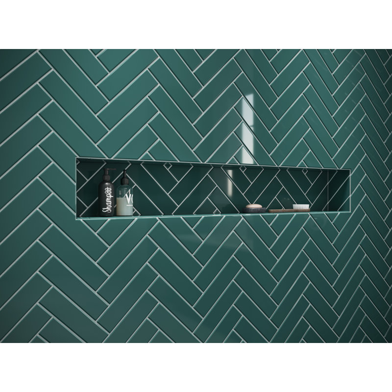 2in.x8in. Glass Subway Tile, Marine Gloss