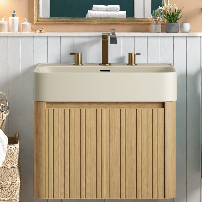 Wall Mounted With Solid Surface Top, 23.62
