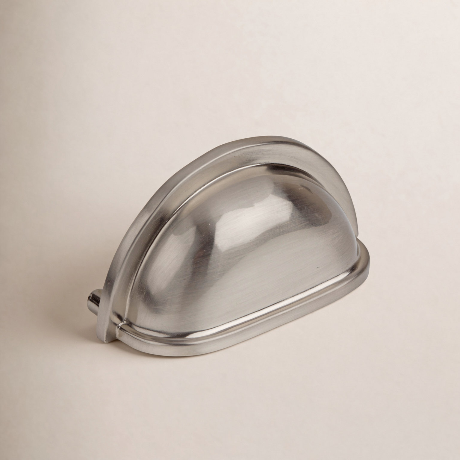 Classic Cup Bin Cabinet Pull, Satin Nickel