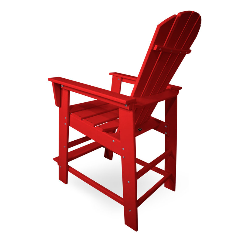 POLYWOOD South Beach Counter Chair, Sunset Red
