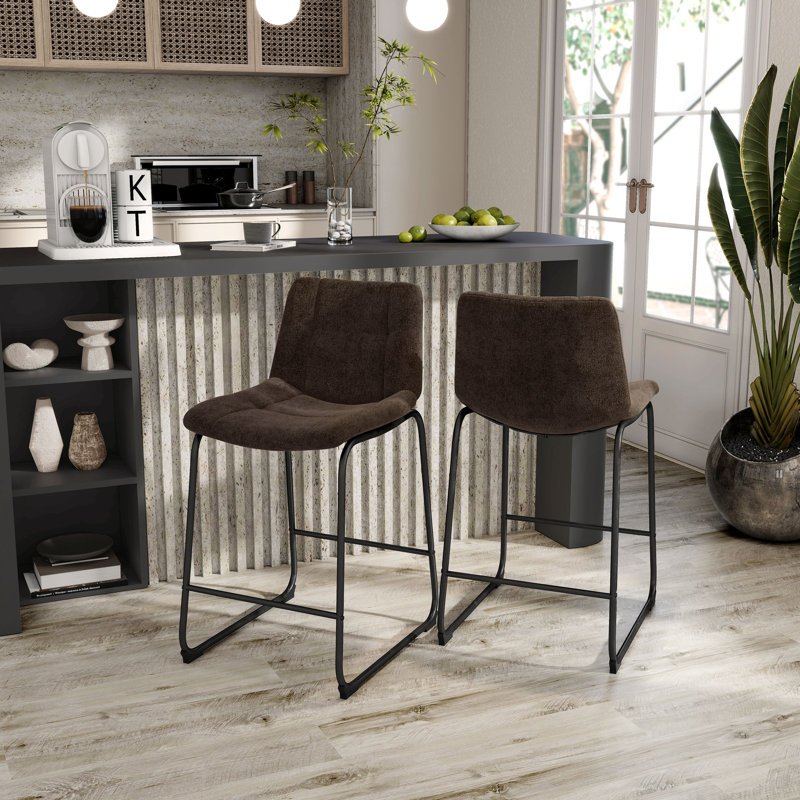 Bexhill Chenille Counter Height Chair, Brown