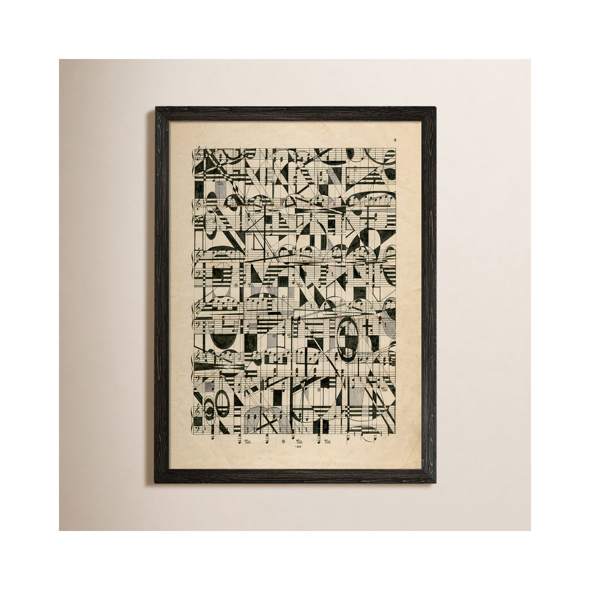 Graphic Notes by Paul Cezanne, 38" H x 28" W x 1.25" D, Ebony Framed Canvas