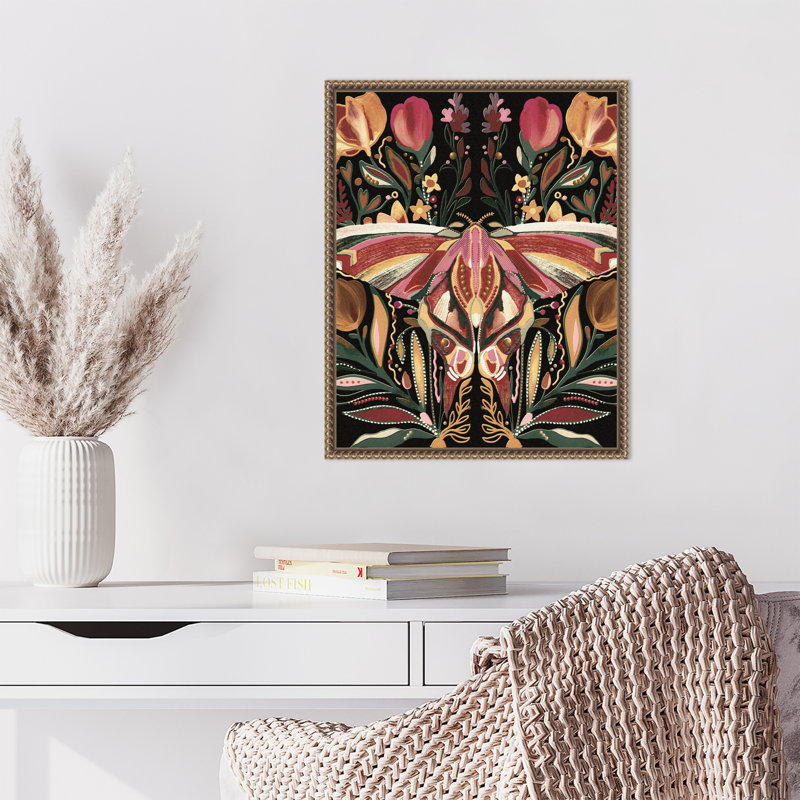«Moth Abstract» par Houpt, reproduction d'art sur toile encadrée, H 20 po x l 16 po