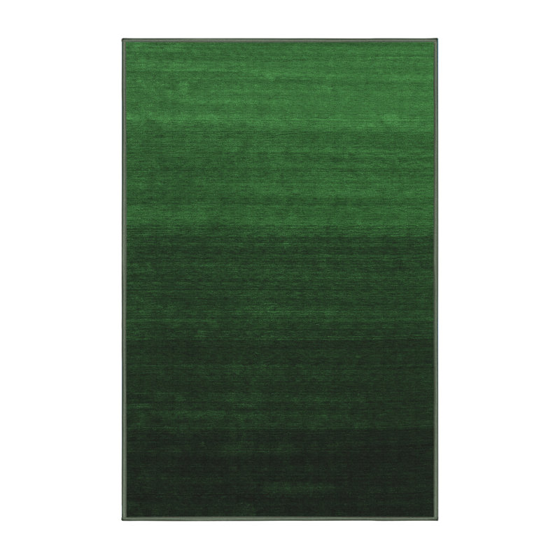 Tapis contemporains vert émeraude lavable à la machine 1775, Rectangle 2 pi x 3 pi