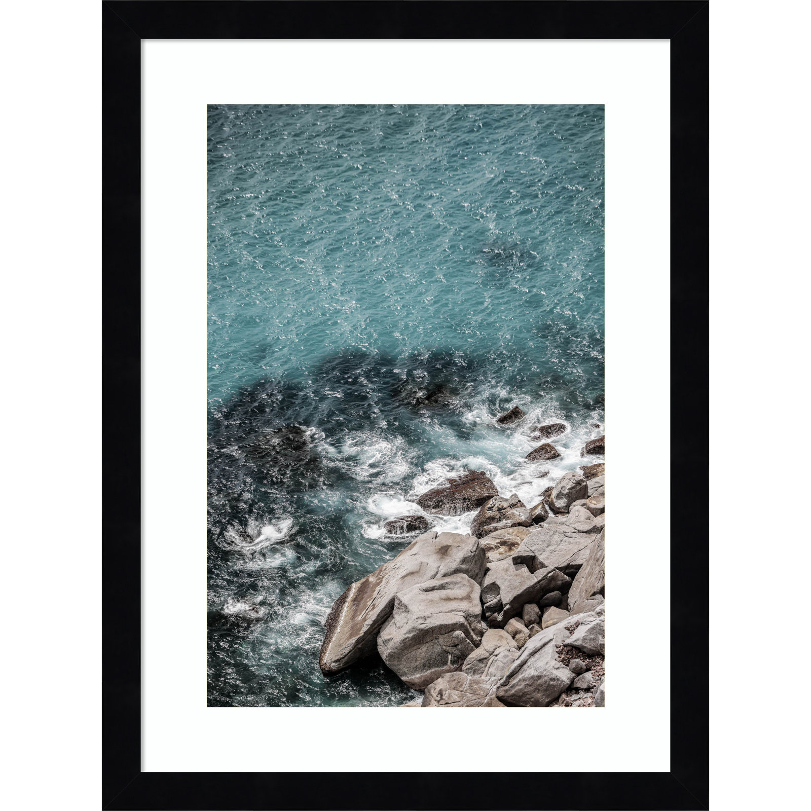 Pacetti "Aqua Sea Shores" Print, 17" H x 13" W, Black