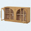 Buffet 4 portes avec rangement et portes vitrées, armoire arquée avec tablettes réglables-129098833