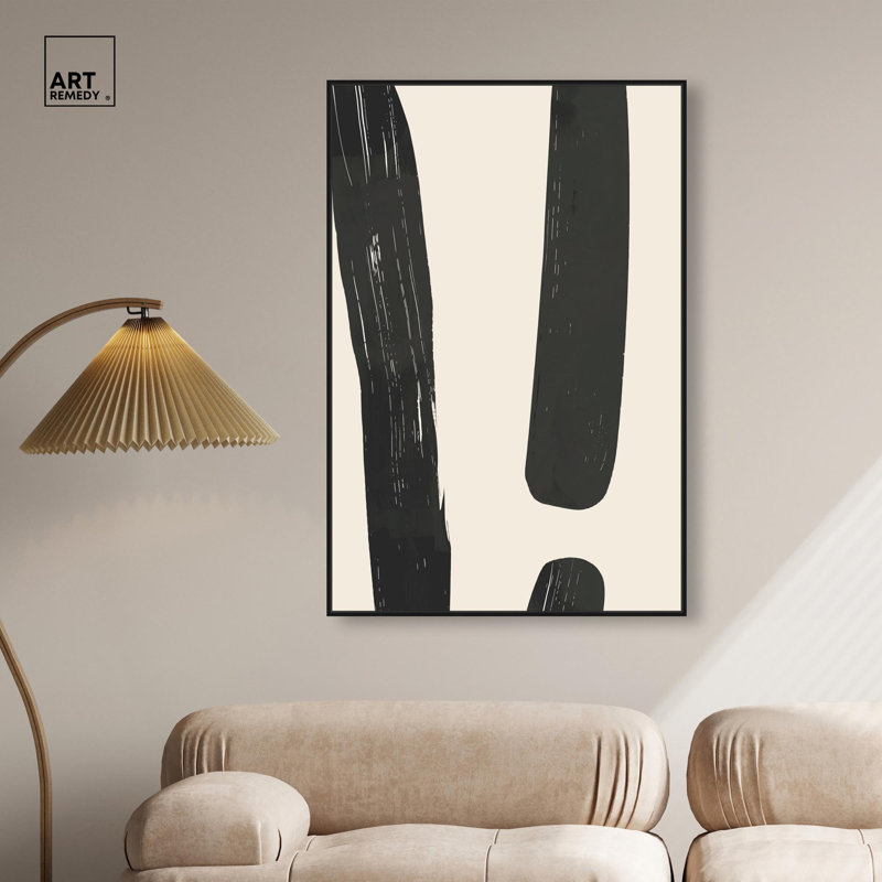 Décoration murale moderne Contempogeo III , H 46 po x l 31 po, Cadre flottant noir