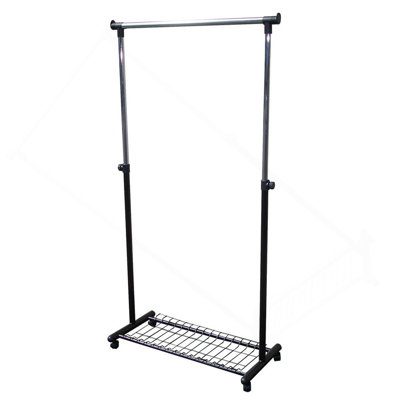 66" Tall Metal Coat Rack With Black Finish