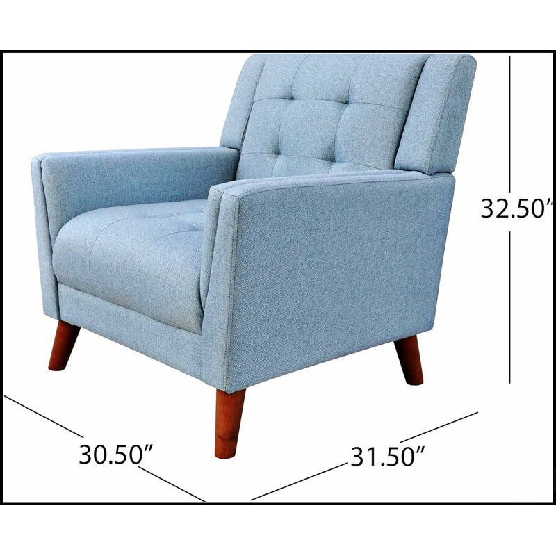 Fauteuil de style Mid-Century moderne avec pieds évasés et revêtement capitonné, parfait pour des sièges élégants et confortables dans tout espace de détente.