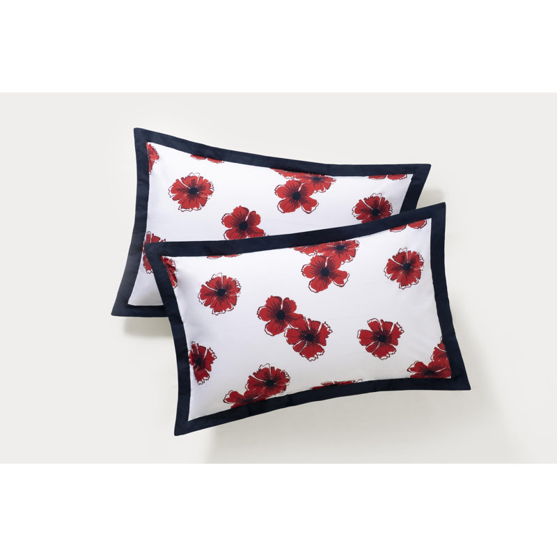 Poppy Hawaian 2 Piece 100% Cotton Guest Room Sham Case Pack, King Sham